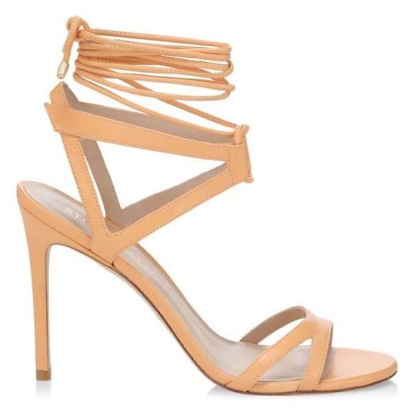 New STUART WEITZMAN Soiree 100 Lace-Up Sandals Mango SZ 5.5 - Picture 2 of 6